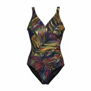 VTG Y2K Miraclesuit One Piece Swimsuit Womens S Tropical Slimming Control